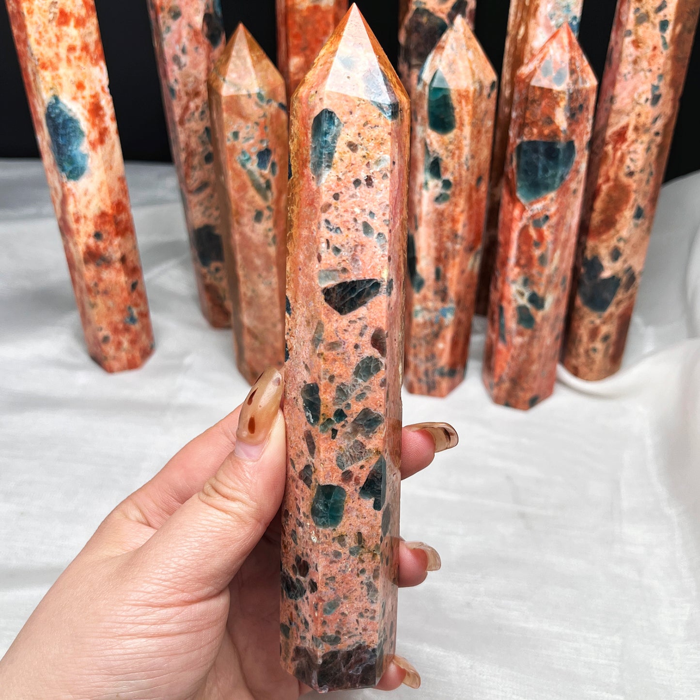 Natural Solar phosphorus glow symbiotic column Healing  Gemstone Home Decor