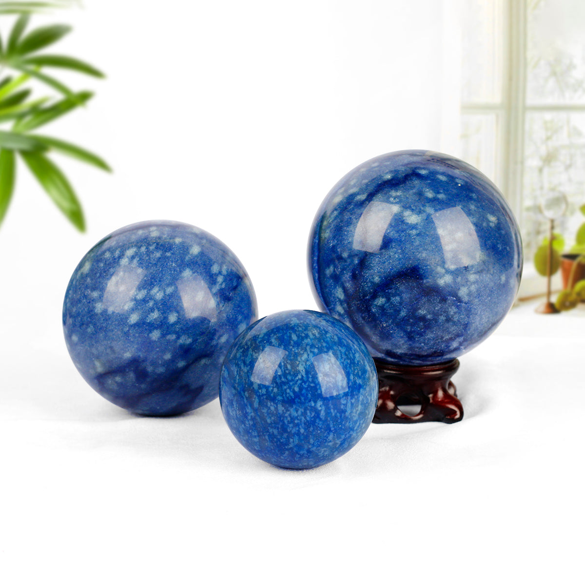 Natural blue aventurine Crystal Sphere Healing Energy Ball Meditation Home Decor Gift