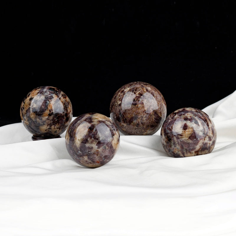 Natural Red Treasure Sun Stone Ball Heal ing Gemstone Home Decor
