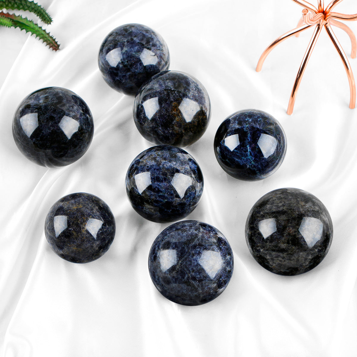 Natural Cordierite Crystal Sphere Healing Energy Ball Meditation Home Decor Gift