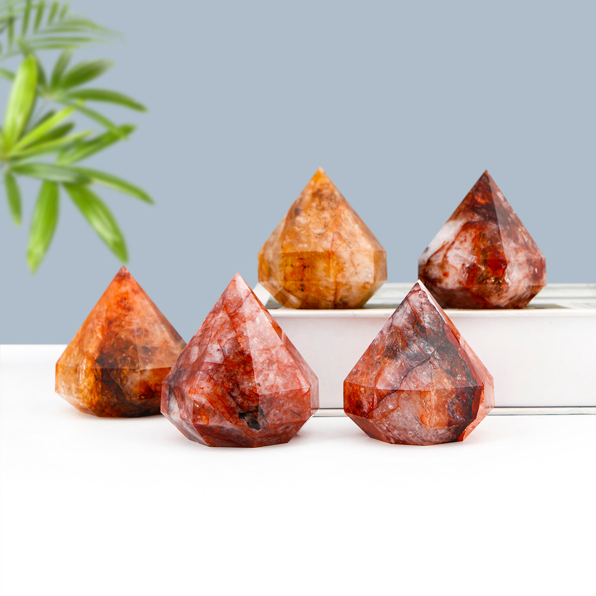 Natural Red gum flower carved diamond ornament Heal ing Gemstone Home Decor