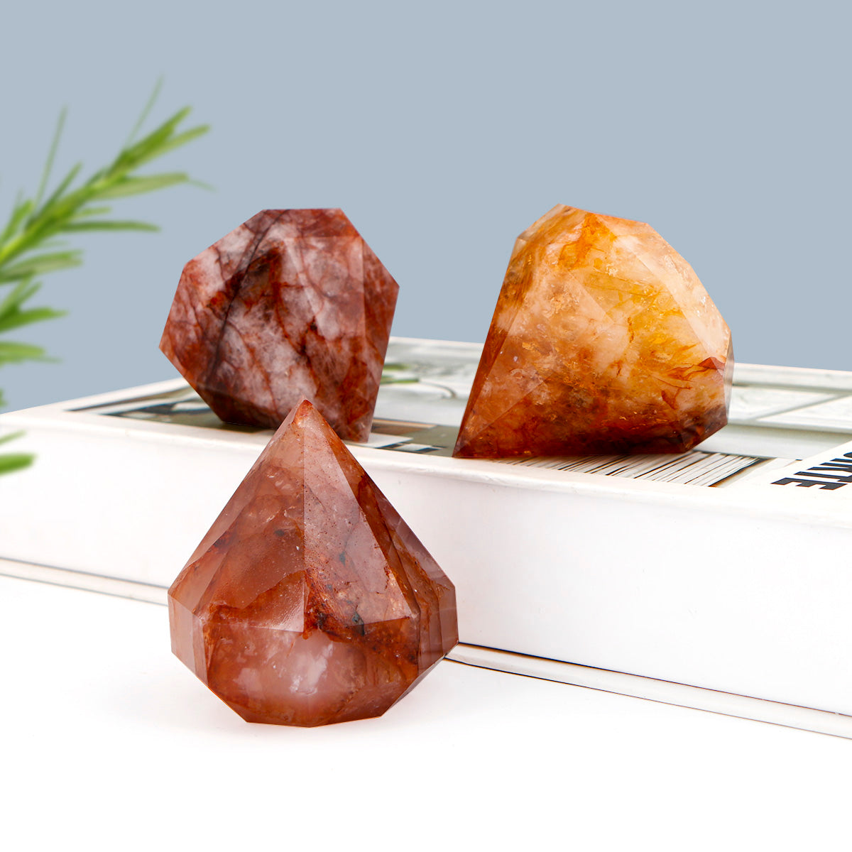 Natural Red gum flower carved diamond ornament Heal ing Gemstone Home Decor