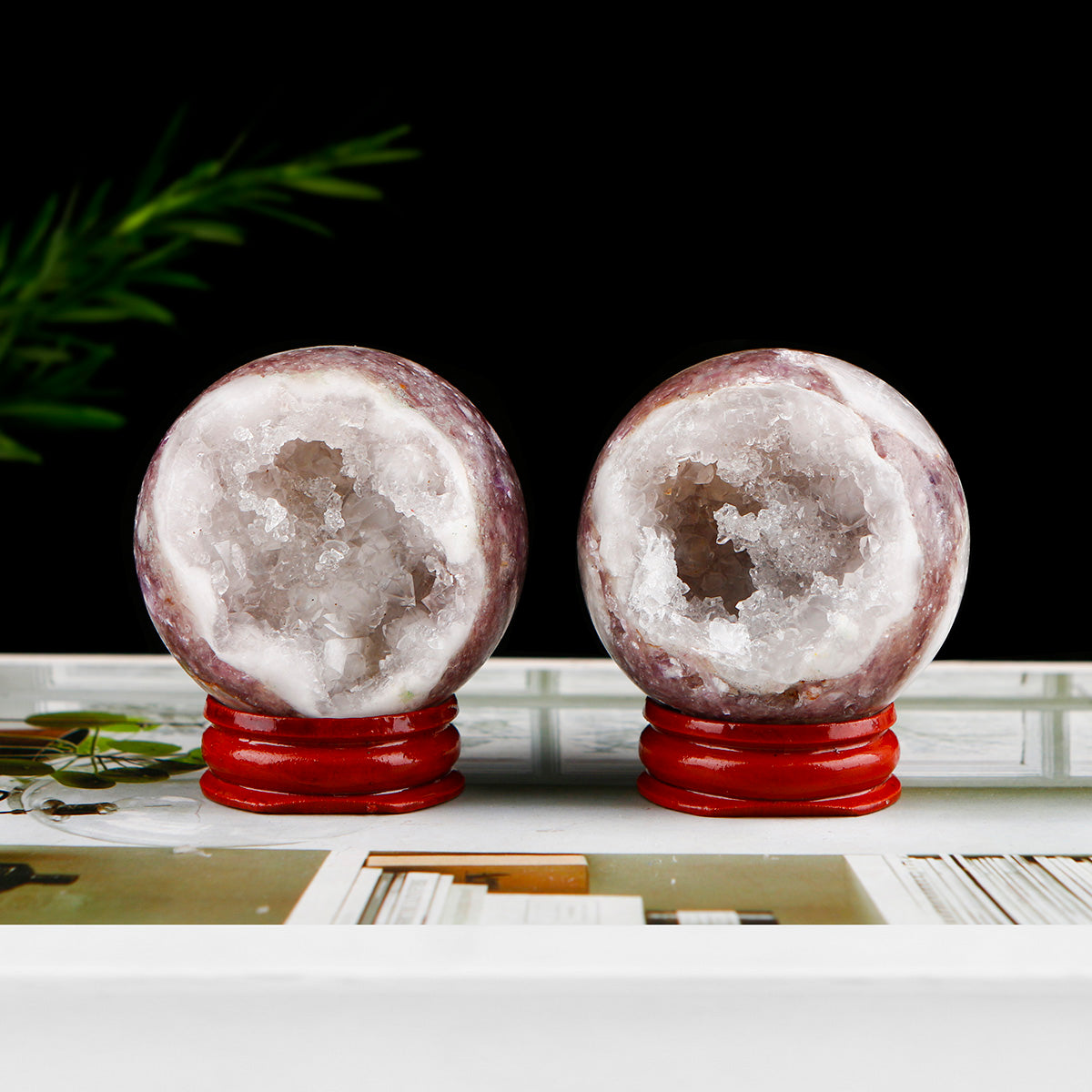 Natural Crystal Cave Purple Lithium Mica Symbiotic Sphere Heal ing Gemstone Home Decor
