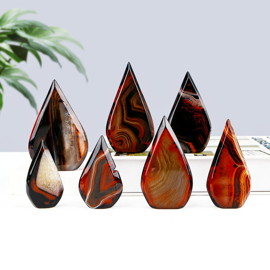 Natural Black and red wrapped agate ornament Heal ing Gemstone Home Decor