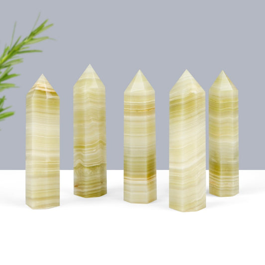 Natural Afghan jade single pointed pillar Heal ing Gemstone Home Decor
