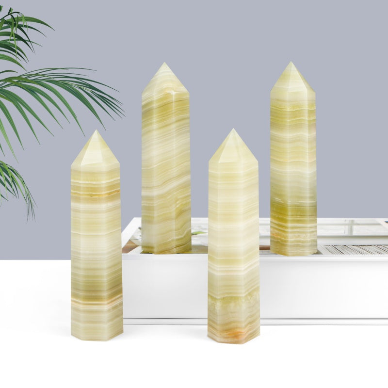 Natural Afghan jade single pointed pillar Heal ing Gemstone Home Decor