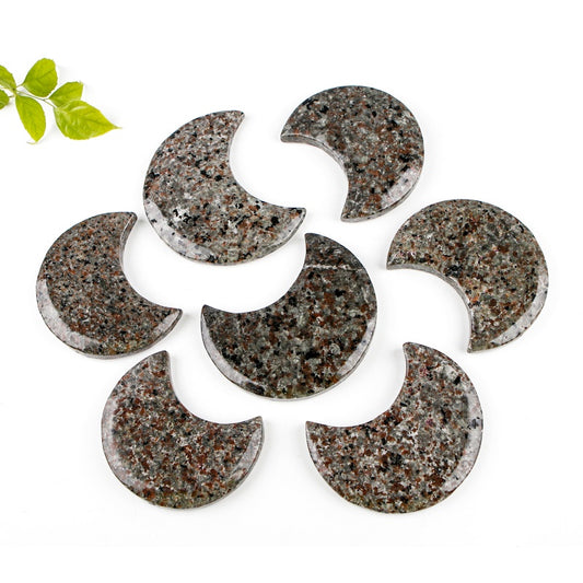Natural  Flame Stone Carving Moon Heal ing Gemstone Home Decor