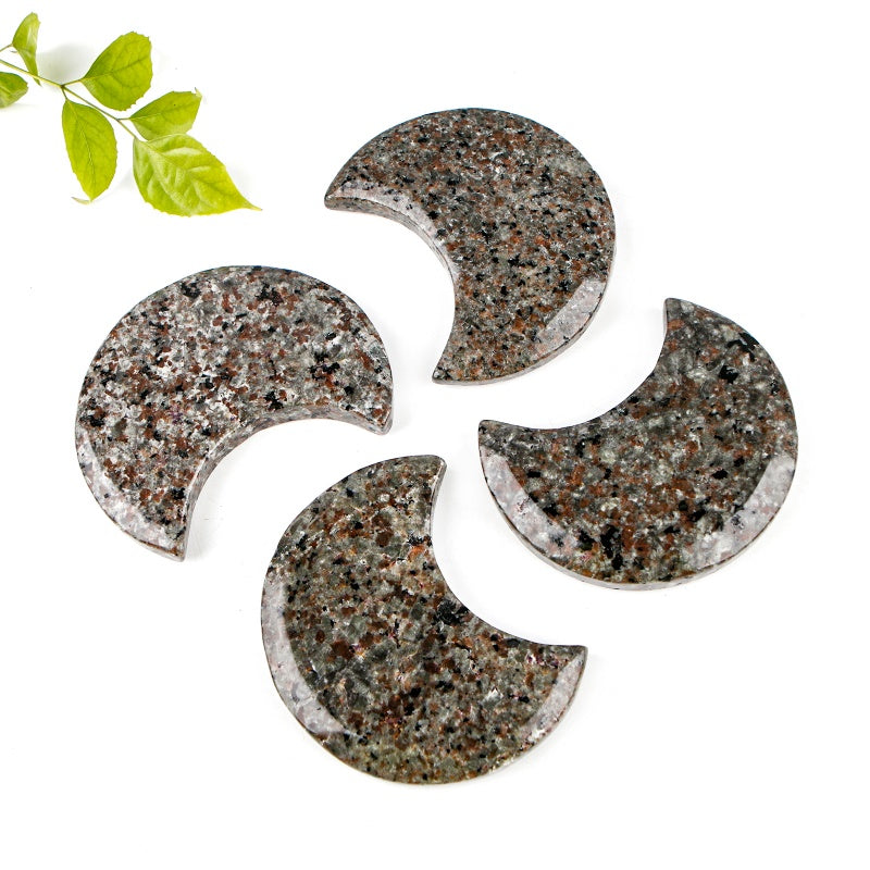 Natural  Flame Stone Carving Moon Heal ing Gemstone Home Decor