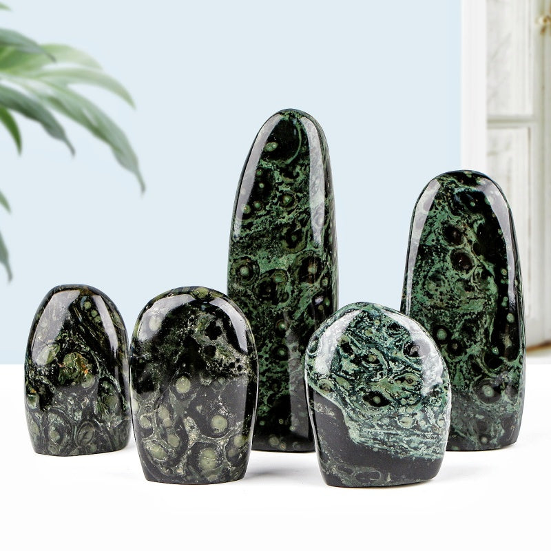 Natural  Peacock Eye Stone Ornament Natural Heal ing Gemstone Home Decor