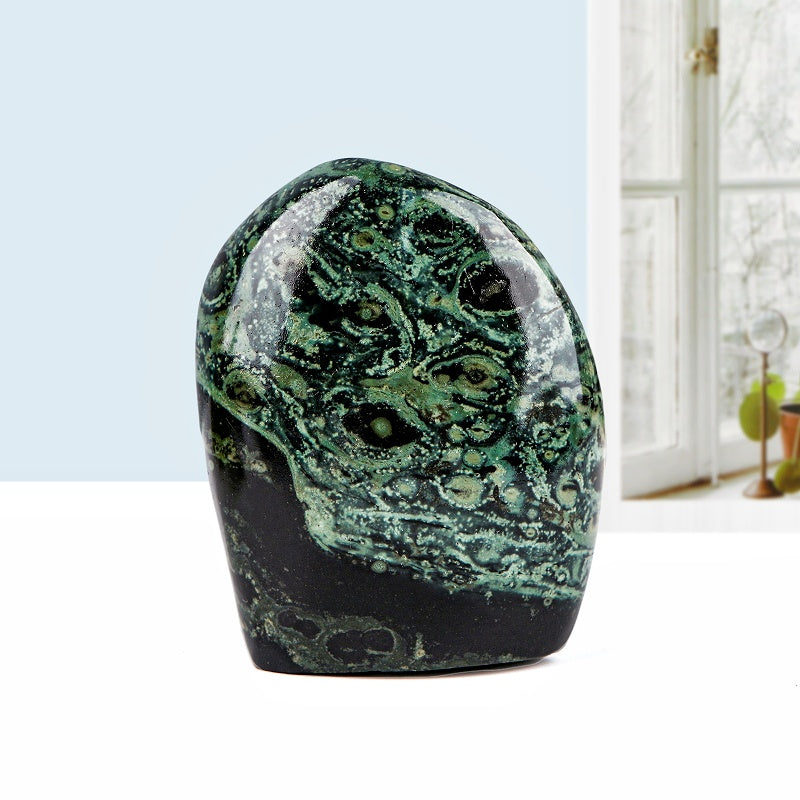 Natural  Peacock Eye Stone Ornament Natural Heal ing Gemstone Home Decor