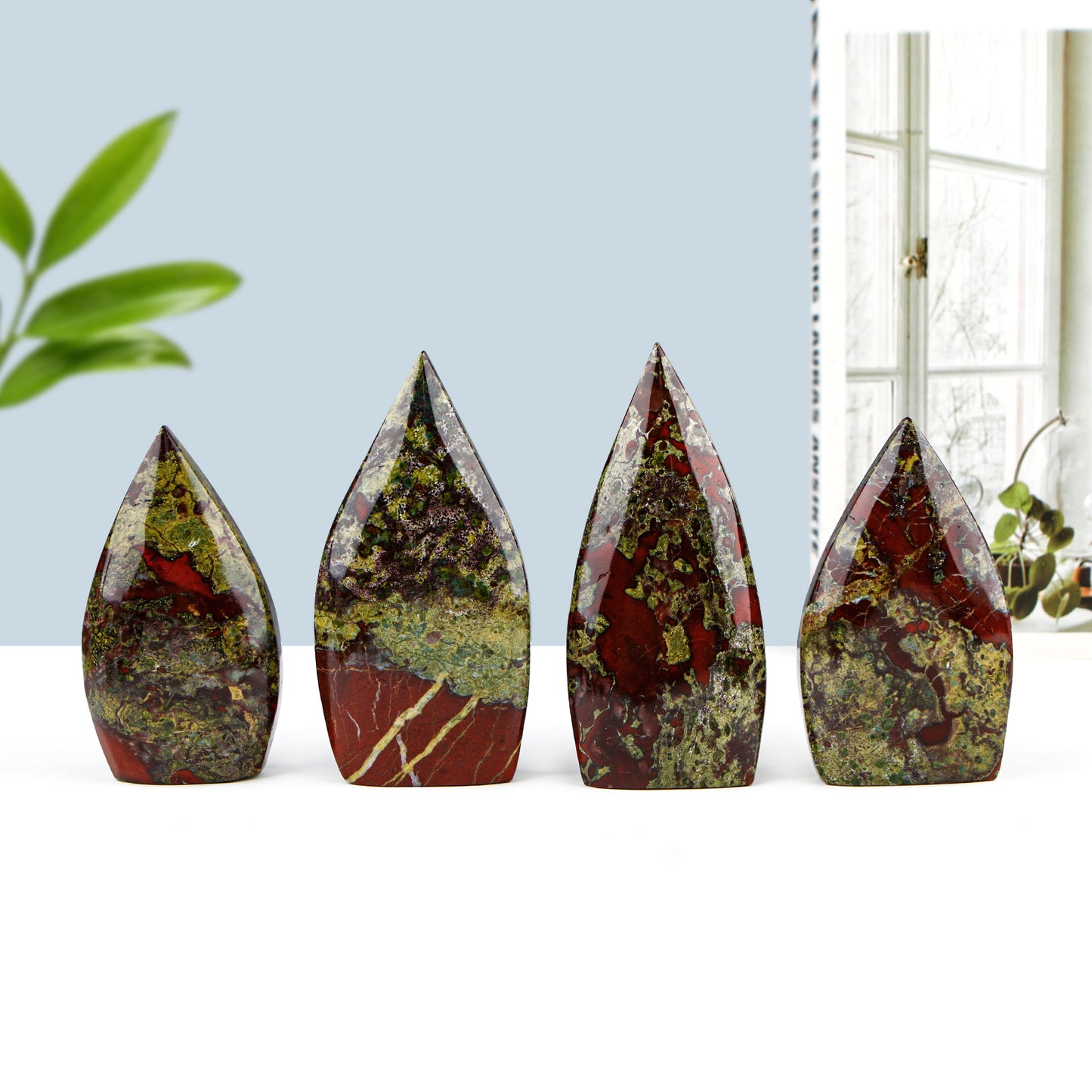 Natural Brazilian Blood Stone Ornament Heal ing Gemstone Home Decor