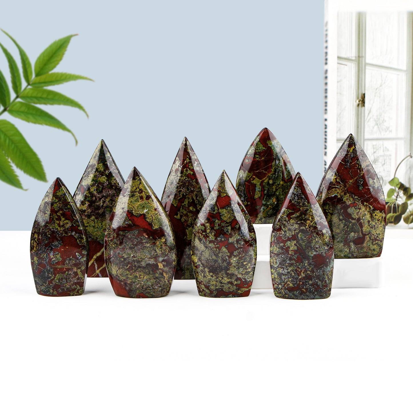 Natural Brazilian Blood Stone Ornament Heal ing Gemstone Home Decor