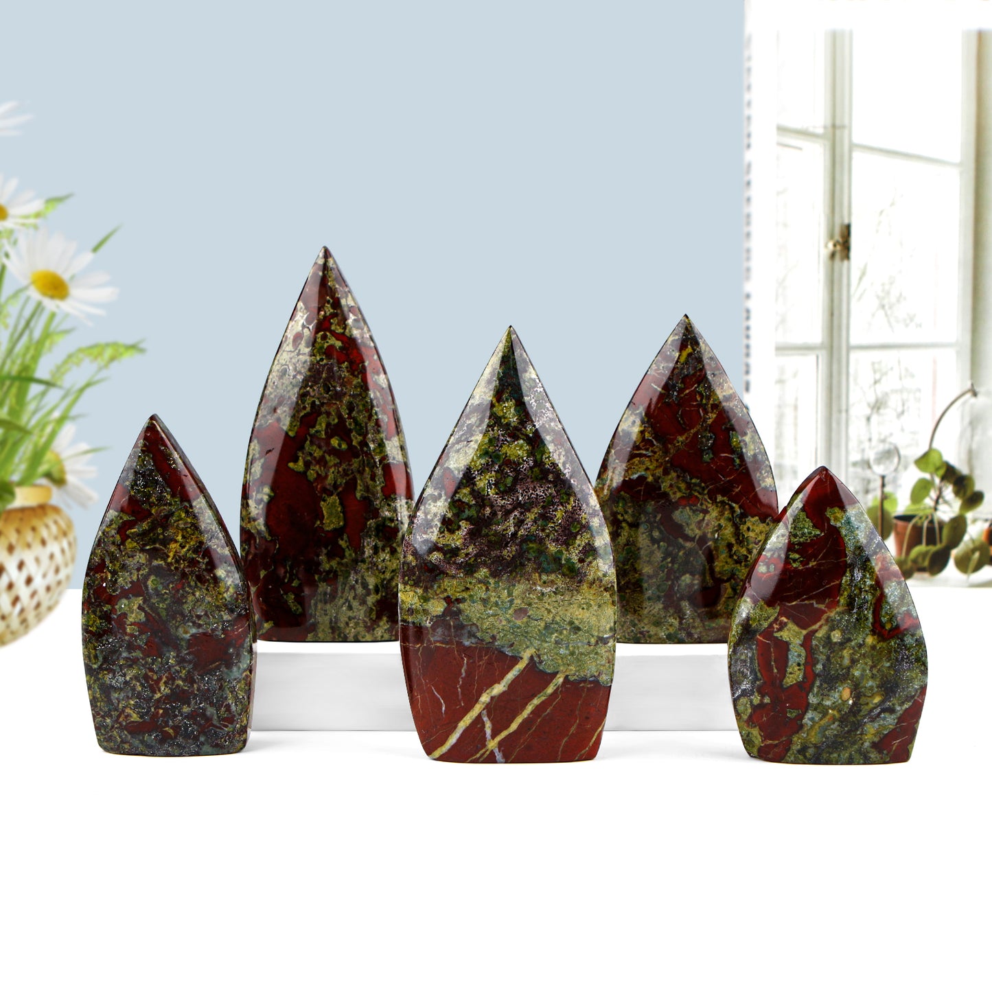 Natural Brazilian Blood Stone Ornament Heal ing Gemstone Home Decor