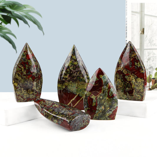 Natural Brazilian Blood Stone Ornament Heal ing Gemstone Home Decor