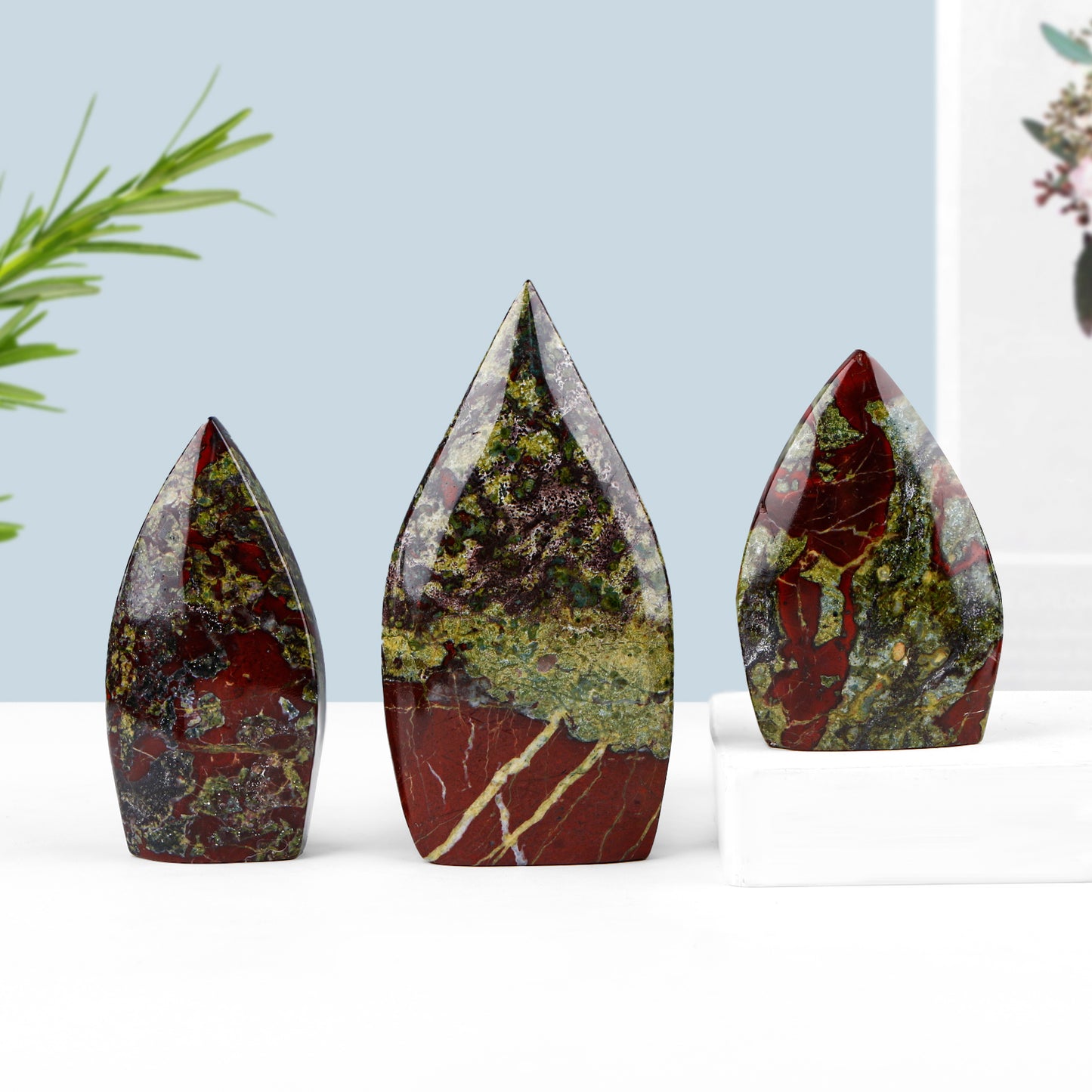 Natural Brazilian Blood Stone Ornament Heal ing Gemstone Home Decor