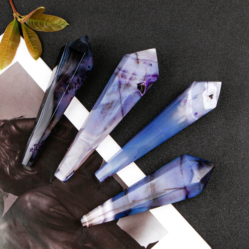Natural Agate scepter Heal ing Gemstone Home Decor