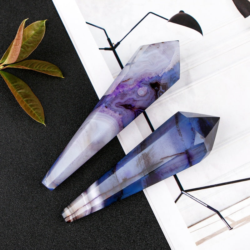 Natural Agate scepter Heal ing Gemstone Home Decor