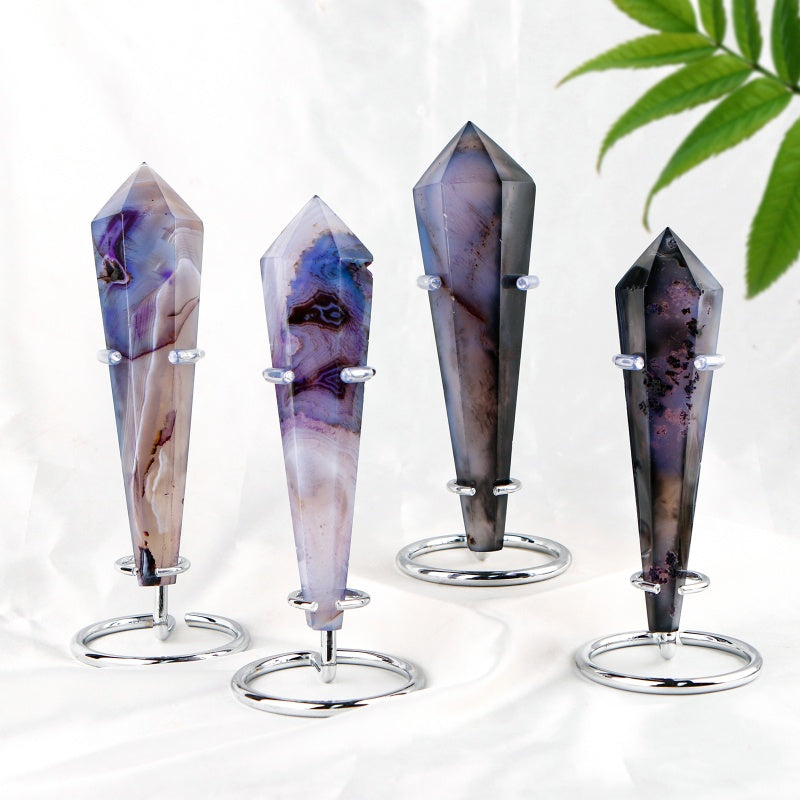 Natural Agate scepter Heal ing Gemstone Home Decor