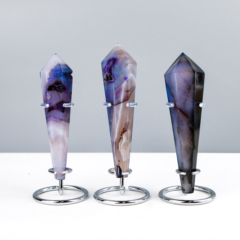 Natural Agate scepter Heal ing Gemstone Home Decor