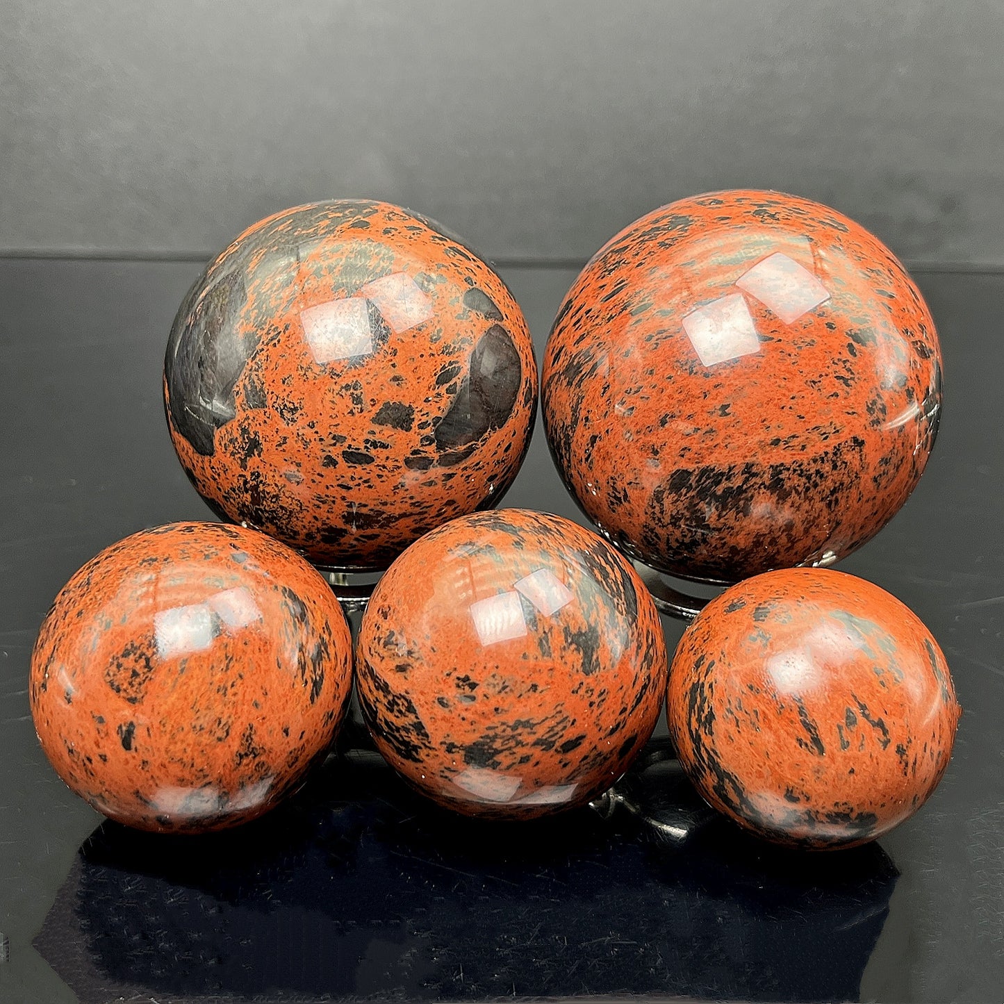 Natural Red obsidian ball Heal ing Gemstone Home Decor