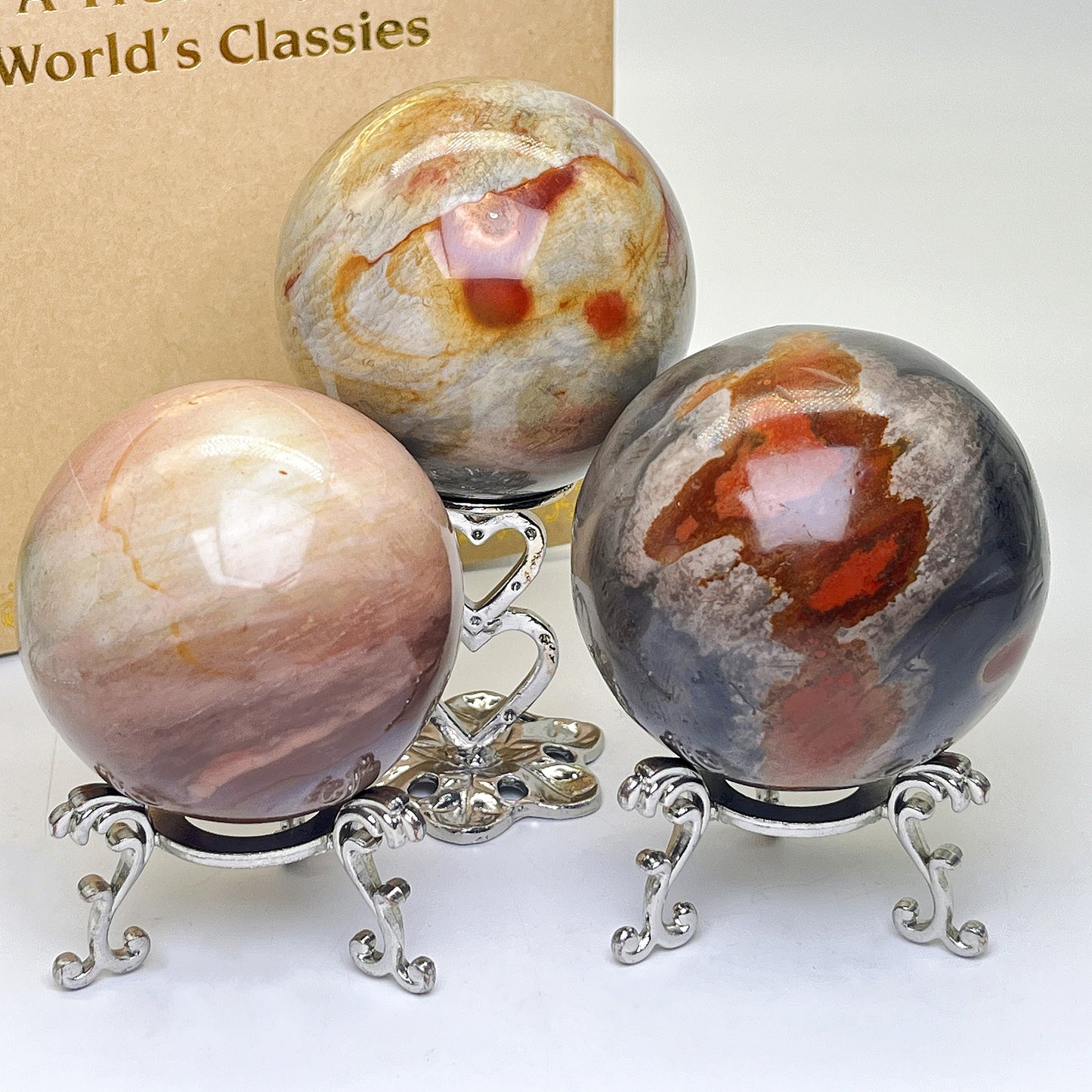 Natural Ocean Stone Ball Heal ing Gemstone Home Decor