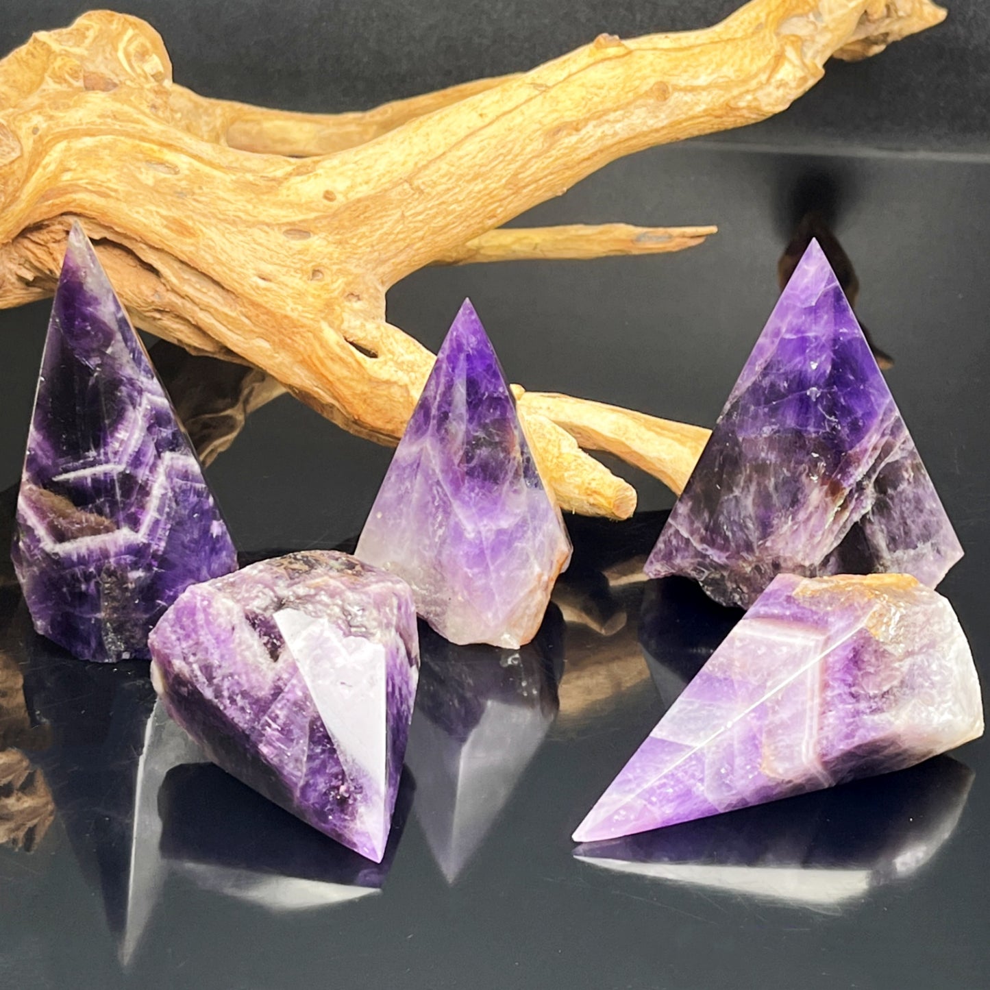 Natural Amethyst Pyramid Heal ing Gemstone Home Decor