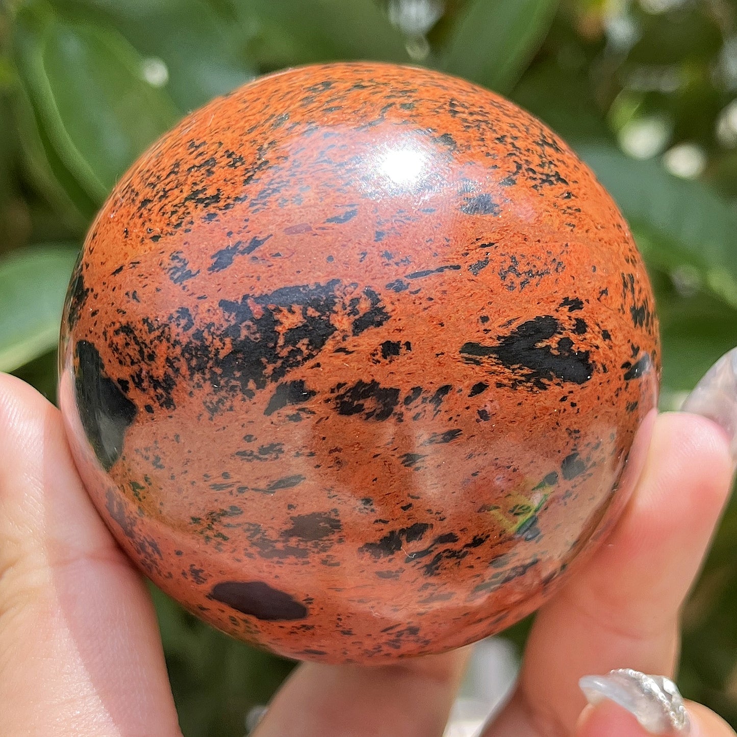 Natural Red obsidian ball Heal ing Gemstone Home Decor