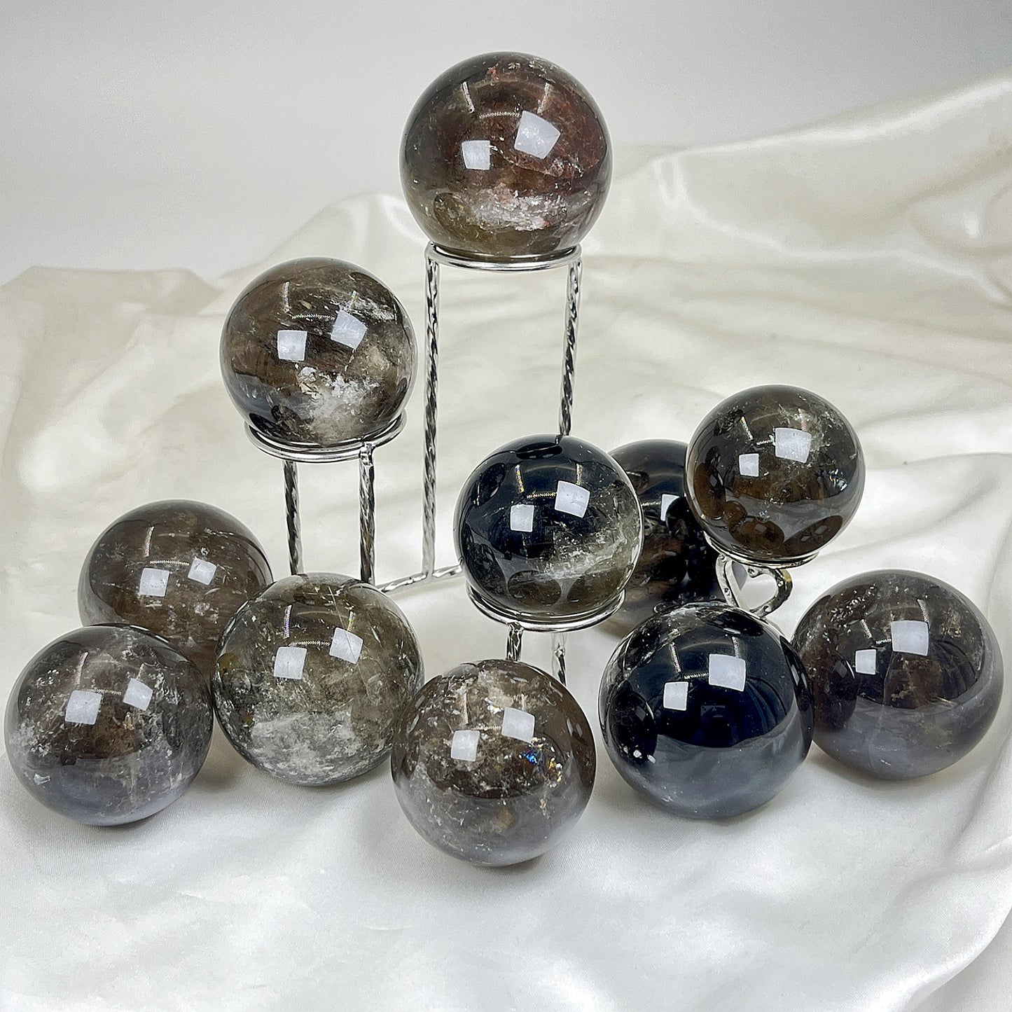 Natural Tea crystal ball Heal ing Gemstone Home Decor