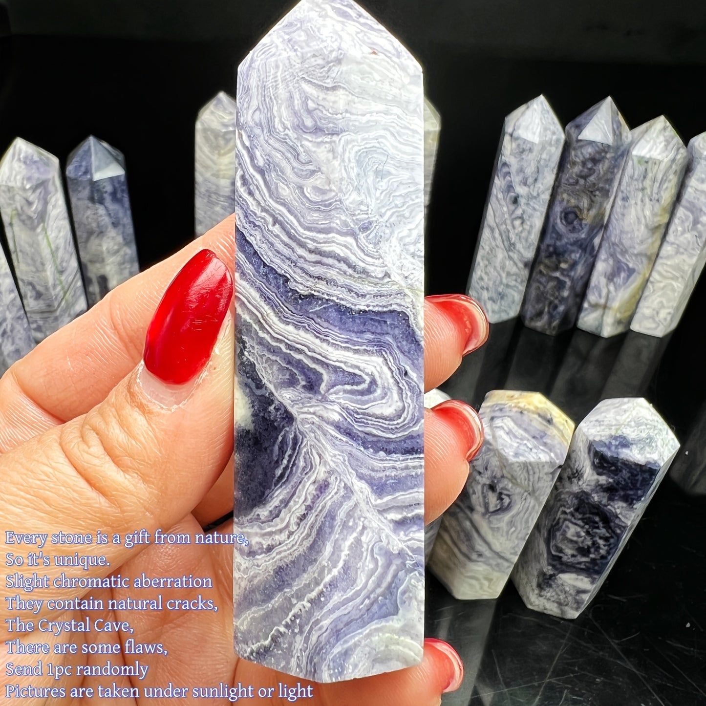 Natural Purple Peacock Single Pillar Heal ing Gemstone Home Decor