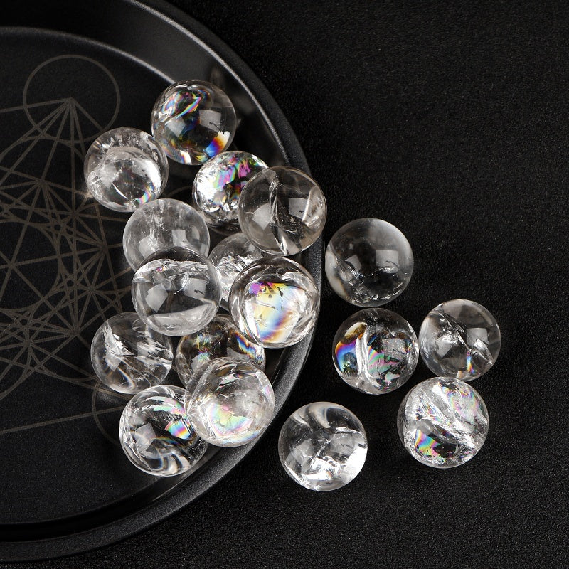 Natural Sparkling white crystal ball Heal ing Gemstone Home Decor