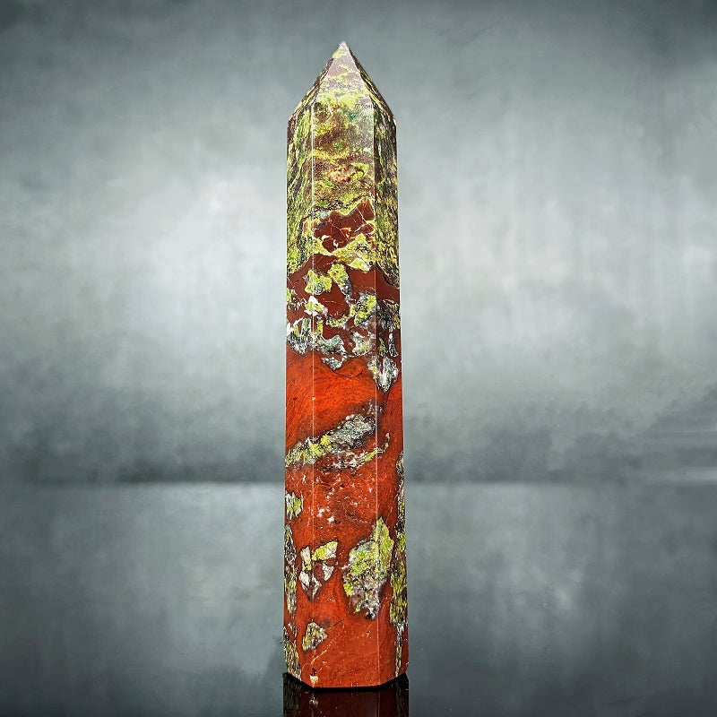 Natural Brazilian Bloodstone Single Pointed Column  Heal ing Gemstone Home Decor
