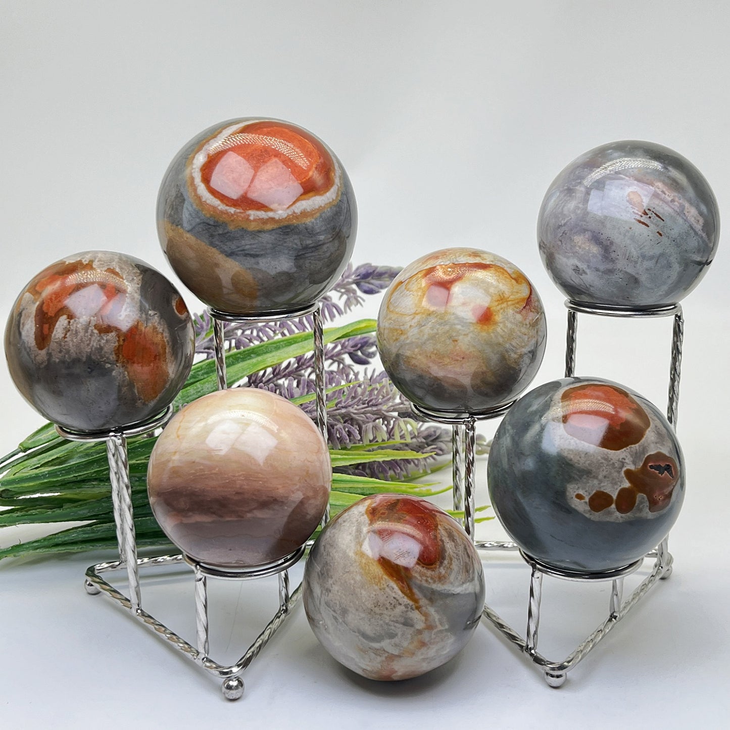 Natural Ocean Stone Ball Heal ing Gemstone Home Decor
