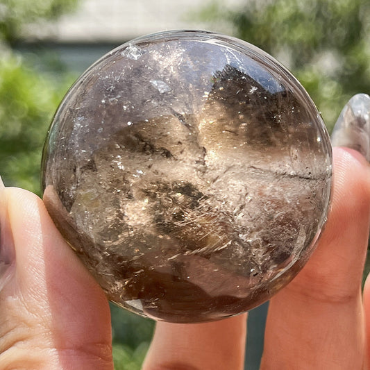 Natural Tea crystal ball Heal ing Gemstone Home Decor