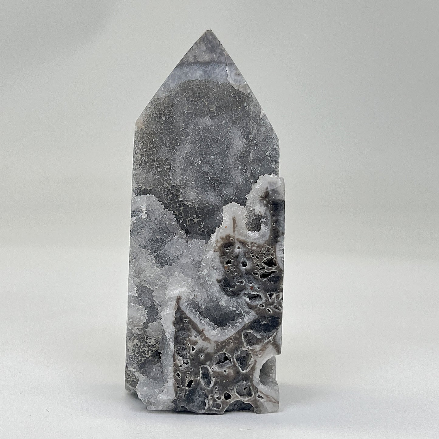 Natural Black Flash Zinc Pillar Heal ing Gemstone Home Decor