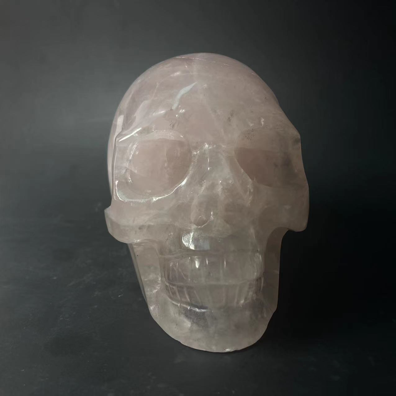 RoseQuartz&BlackObsidian Skull